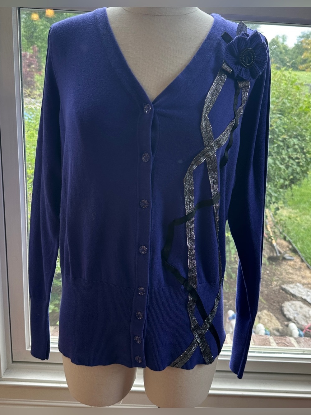 NEW Simply Chloe Dao Purple Cardigan Sweater
